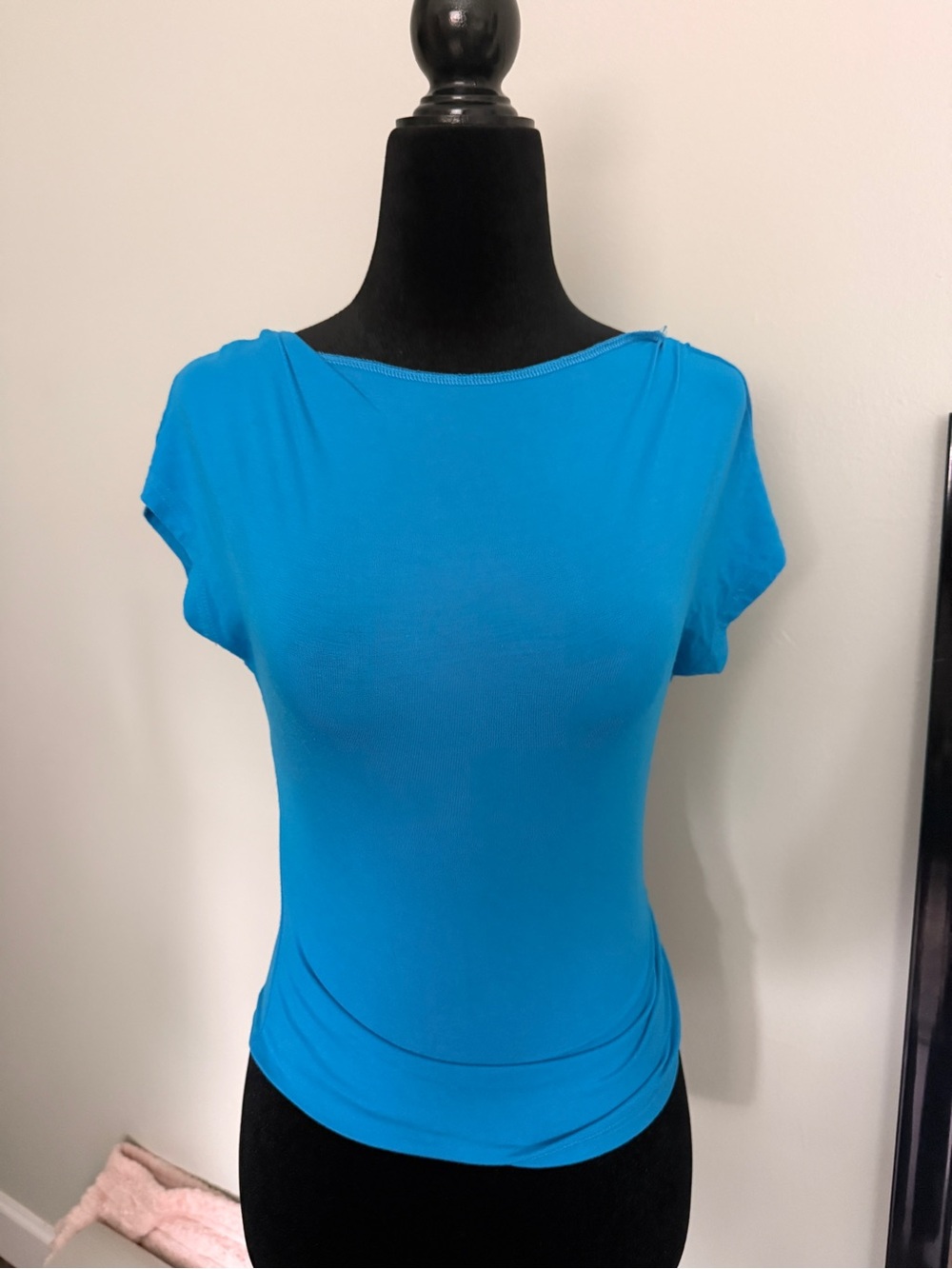 SHEIN Turquoise Short Sleeve Crew Neck Top